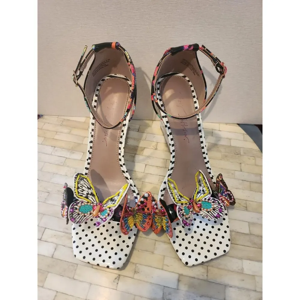 Betsy Johnson Markow colorful Butterfly wedges size 8.5